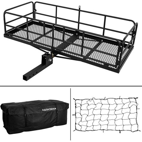 ARKSEN Foldable 60"x 24"x 14" Luggage Basket With Cargo Bag & Nylon Net ...