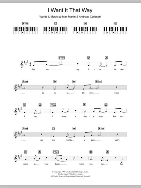 I Want It That Way | Sheet Music Direct