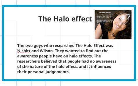 The Halo Effect Experiment. by brei wolcott on Prezi