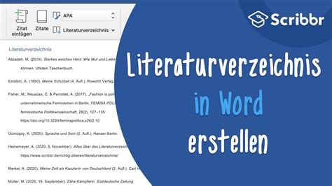 Literaturverzeichnis in Word erstellen | Scribbr 🎓 - YouTube