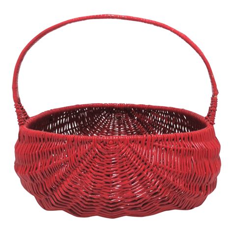 Baskets | Wicker, Wicker baskets with handles, Red lacquer