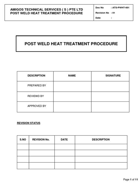 POST WELD HEAT TREATMENT PROCEDURE PWHT.docx | Thermocouple | Welding