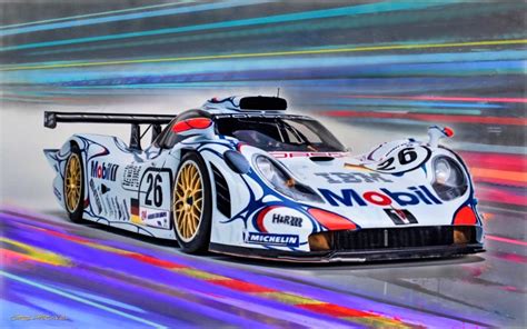 "Porsche 911 GT1, Winner of the 1998 Le Mans" Painting by Greg Stirling | PCARMARKET