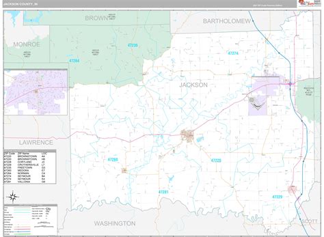 Jackson County, IN Wall Map Premium Style by MarketMAPS - MapSales