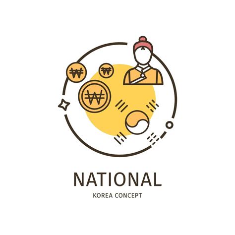 Korea Travel and Tourism Thin Line Icon National Concept. Vector 18925399 Vector Art at Vecteezy