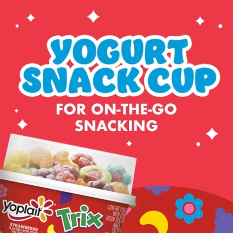 Yoplait Strawberry and Trix Cereal Low Fat Kids Yogurt Cup, 4.27 oz ...