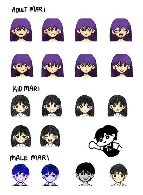 Some random Mari sprites (very wholesome) : OMORI