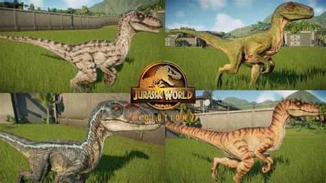 All Velociraptor skins - Jurassic world evolution 2 - YouTube