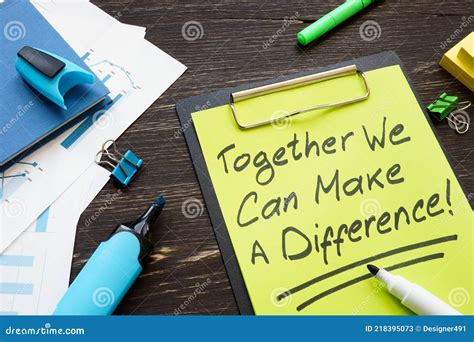 Together we Can Make a Difference on the Clipboard. Stock Image - Image ...