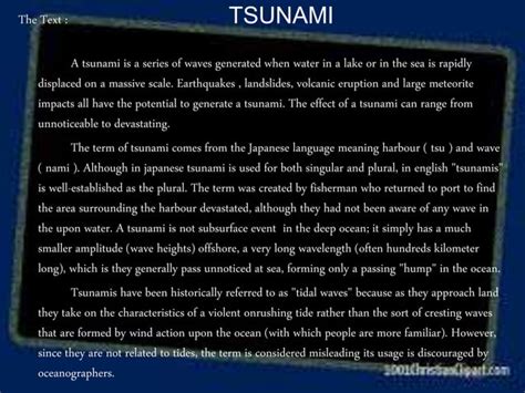 Explanation Text about Tsunami | PPT | Free Download