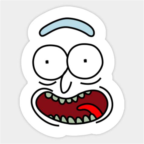 rick sanchez happy - Rick Sanchez Face - Sticker | TeePublic