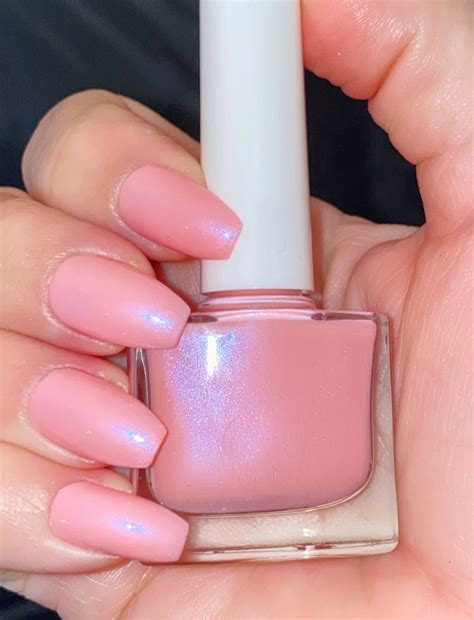 Pink Shimmer Pearl Nail Polish Pink Iridescent Polish : Pink | Etsy