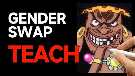 Drawing One Piece Gender Swap BLACKBEARD TEACH - YouTube