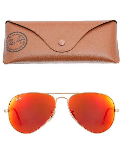 Lyst - Ray-Ban Aviator Sunglasses in Red for Men