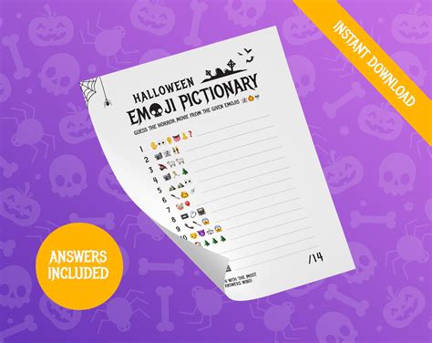 Halloween Horror Movie Emoji Quiz Halloween Activity | Etsy