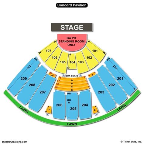 Concord Pavilion Detailed Seating Chart | Cabinets Matttroy