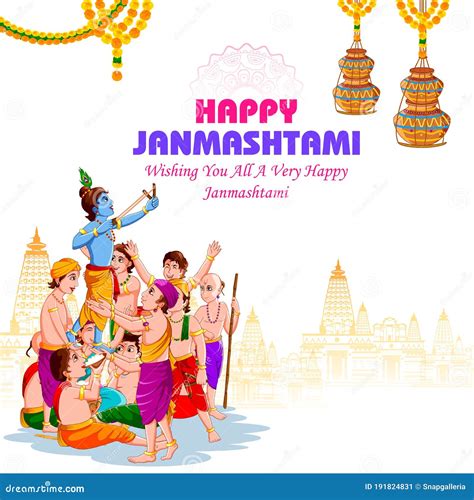 Krishna Janmashtami Background Vector Illustration | CartoonDealer.com ...