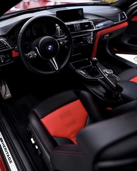 Interior of the BMW M4 Heritage edition painted in Imola Red Photo ...