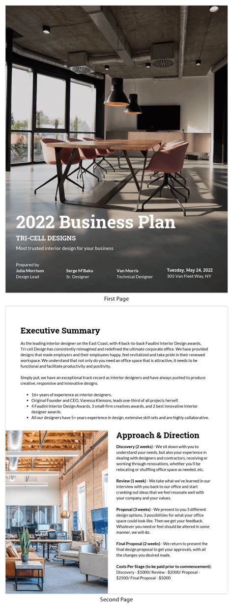 Simple Interior Design Business Plan Template