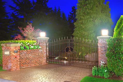 Double Swing Gate with Brick Pillars - Automated Gates and Equipment