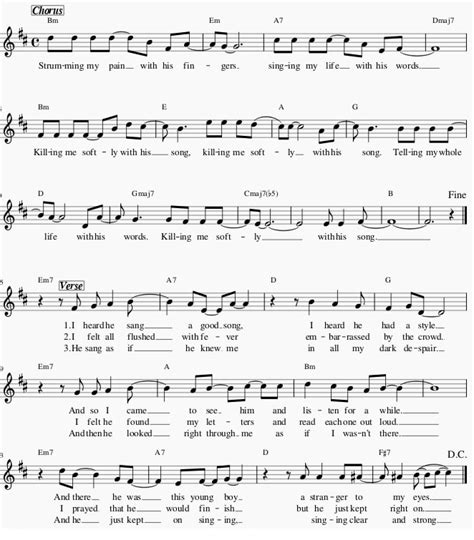 Killing me softly with his song mandolin tab - Tenor Banjo Tabs