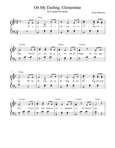 Oh My Darling, Clementine Sheet music for Piano | Download free in PDF ...