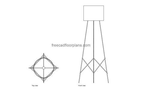Modern Floor Lamp - Free CAD Drawings