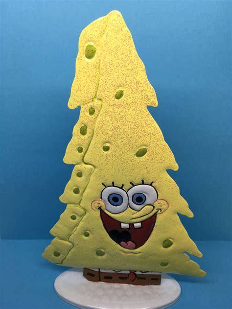 SpongeBob SquarePants Metal Christmas Tree With Glitter Nickelodeon c ...