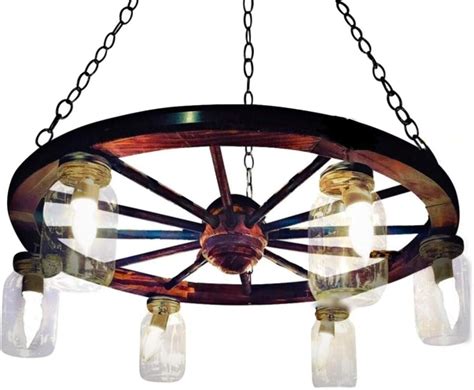 Wagon Wheel Chandelier Diy : Wagon Wheel Chandelier Mason Jar Ebay ...