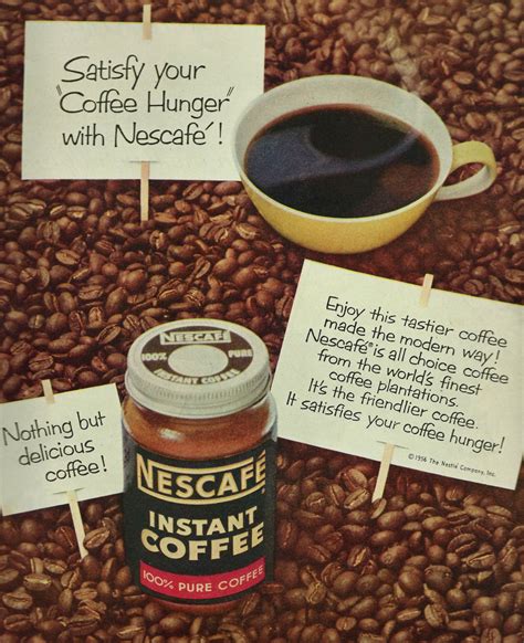 Vintage Coffee Advertisement 1956 Nescafe Instant Coffee Ad