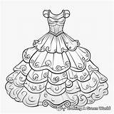 Ball Gown Dress Coloring Pages  Free & Printable sketch template