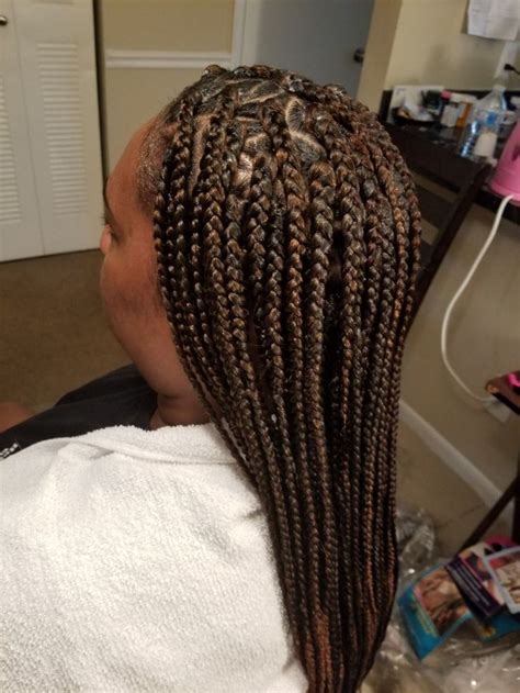 9/23/17 - Finished Candace's hair. #Individual braids #triangle parts # ...