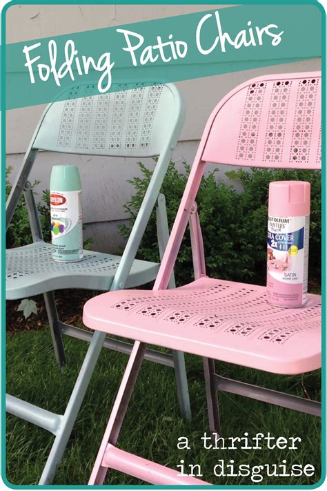 A Thrifter in Disguise: DIY Metal Folding Patio Chairs Makeover