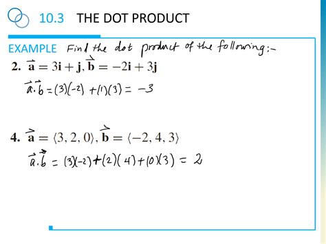 SOLUTION: 10 3 the dot product - Studypool