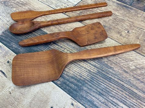 Wooden Kitchen Utensils Set Large Flipper Small Flipper - Etsy