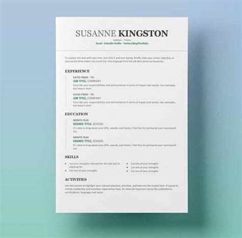 Free creative resume templates microsoft word download - bassqosa