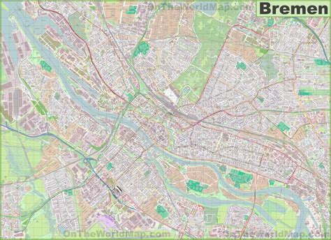 Large detailed map of Bremen - Ontheworldmap.com