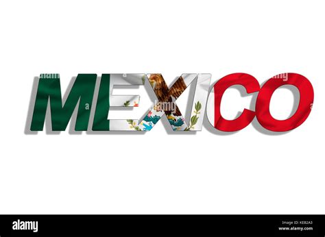 text mexico on flag isolated on white background Stock Photo - Alamy