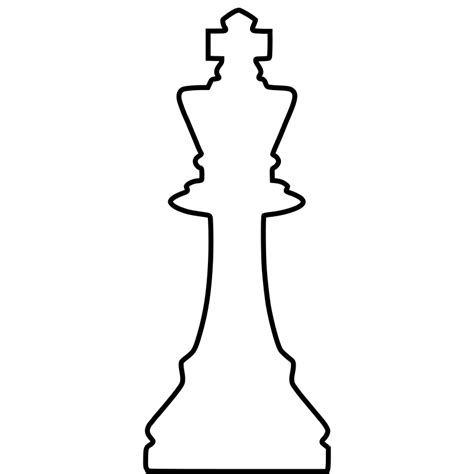 White Silhouette Chess Piece REMIX – King / Rey - Openclipart