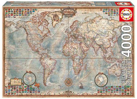 THE WORLD, EXECUTIVE MAP 4000 PIECE EDUCA JIGSAW PUZZLE