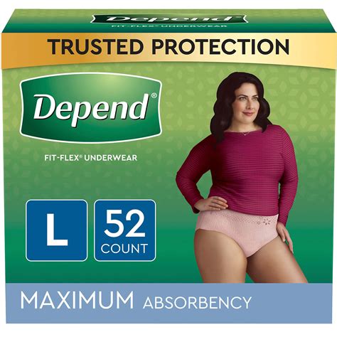 Buy Depend FIT-FLEX Incontinence Underwear for Women, Disposable, Maximum Absorbency, Large ...