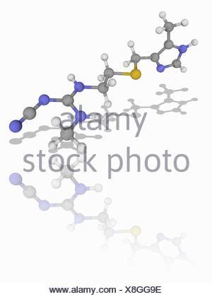 Cimetidine drug molecule Stock Photo - Alamy