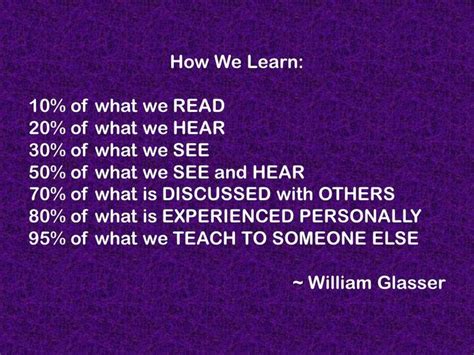 How We Learn by William Glasser | Teacher Tools | Pinterest | We, The o'jays and Rocks