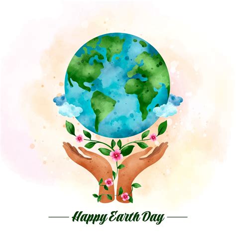 Premium Vector | Watercolor earth day illustration