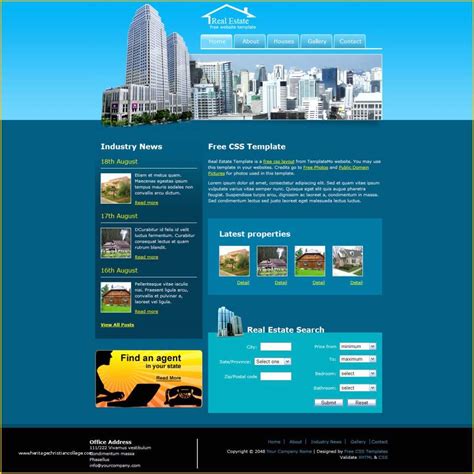 Free Sample HTML Web Page Templates Of 25 Free & Premium Real Estate HTML Website Templates ...