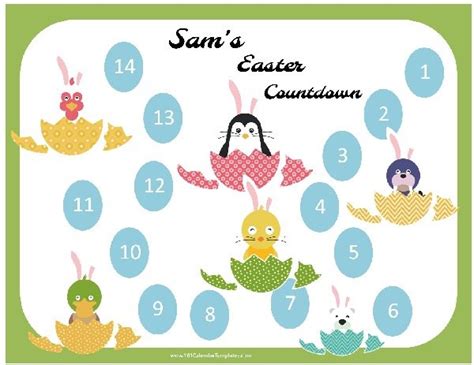 Free Printable Easter Countdown