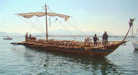 Replica of Argo ship, the legendary ship propelled by 50 oars-men and ...