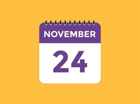 november 24 calendar reminder. 24th november daily calendar icon ...