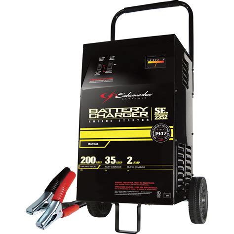 Schumacher Wheeled Battery Charger with Engine Start — 12 Volt, 2/35/200 Amp, Manual, Model# SE ...