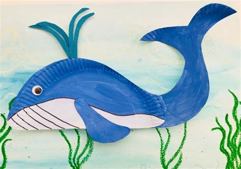 Blue Whale Paper Plate Craft in 2020 | Whale crafts, Zoo crafts, Paper plate crafts